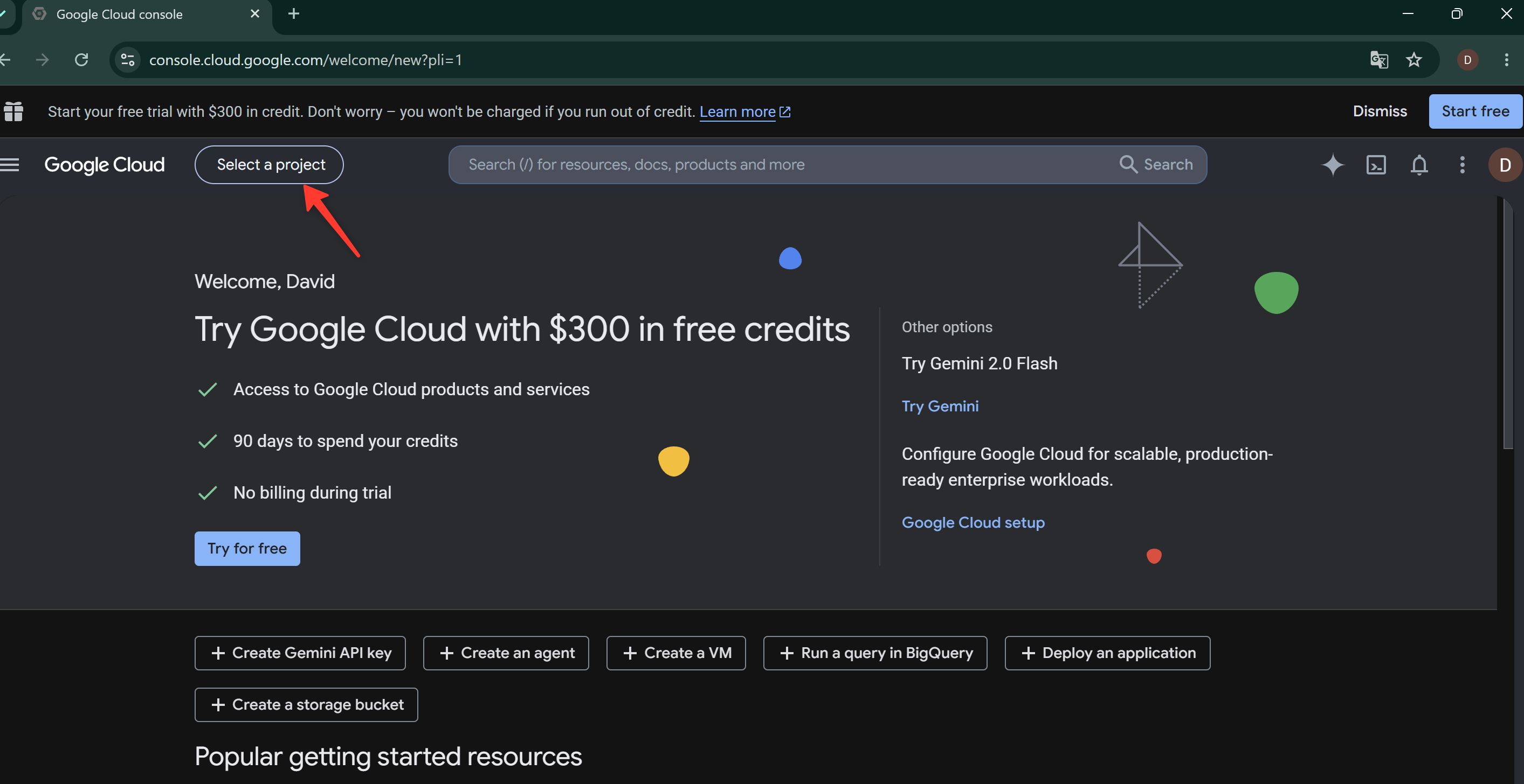 Console Google cloud